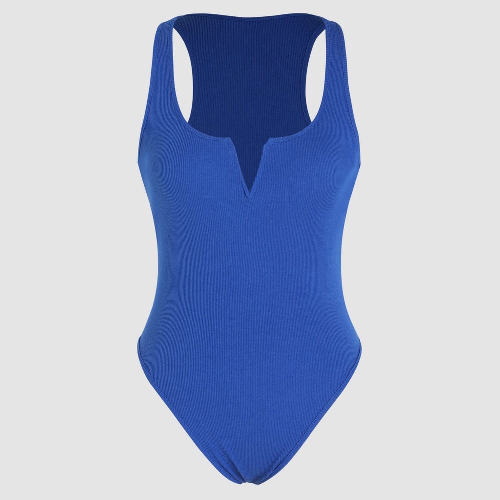 V Wired Cami Bodysuit (Blue)